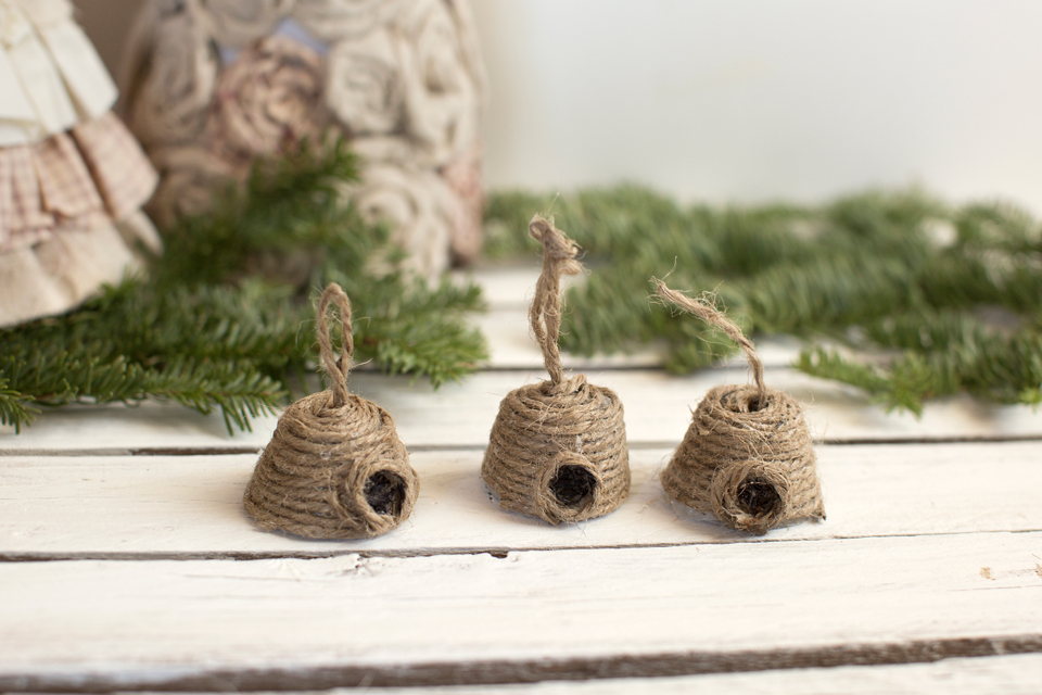 Recycled bee hive ornaments